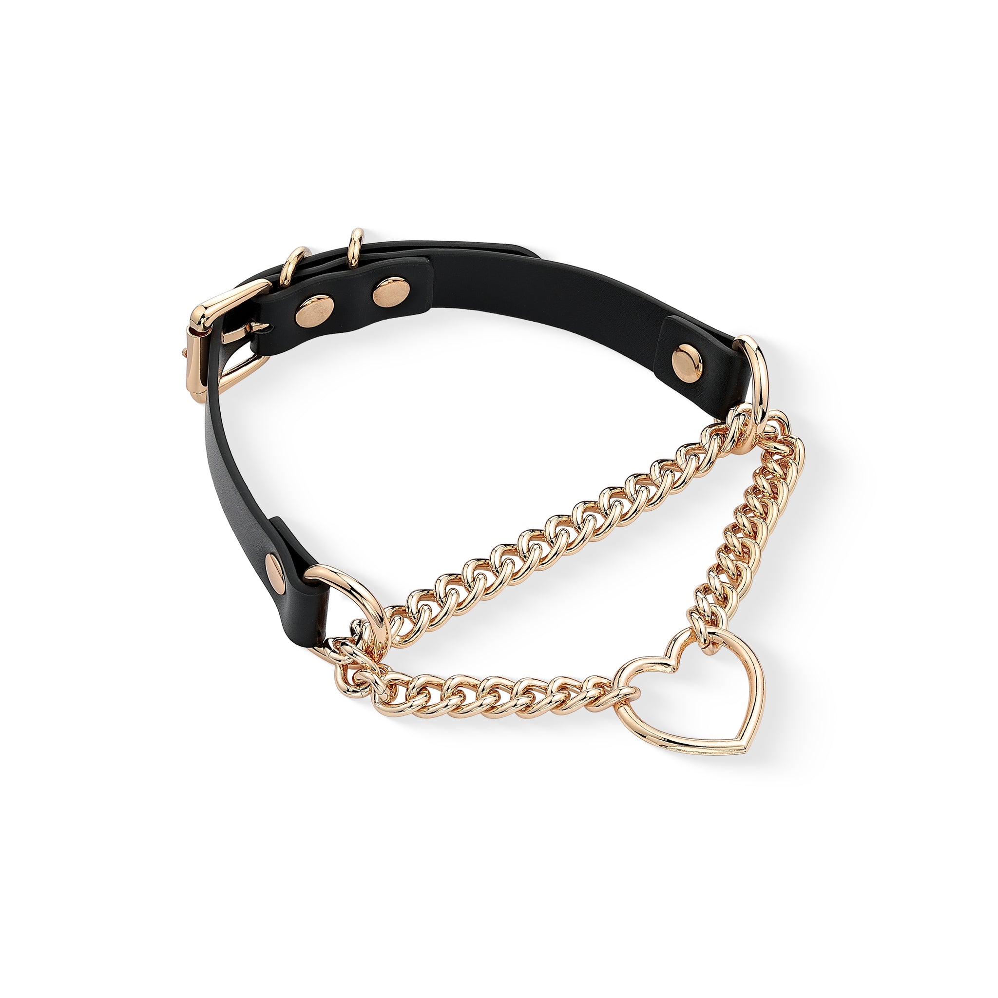 BLACK Martingale Buckle choker in GOLD – ademishia